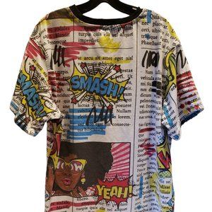 Men's Comic Book White T-Shirt Casual Stretch Size XL